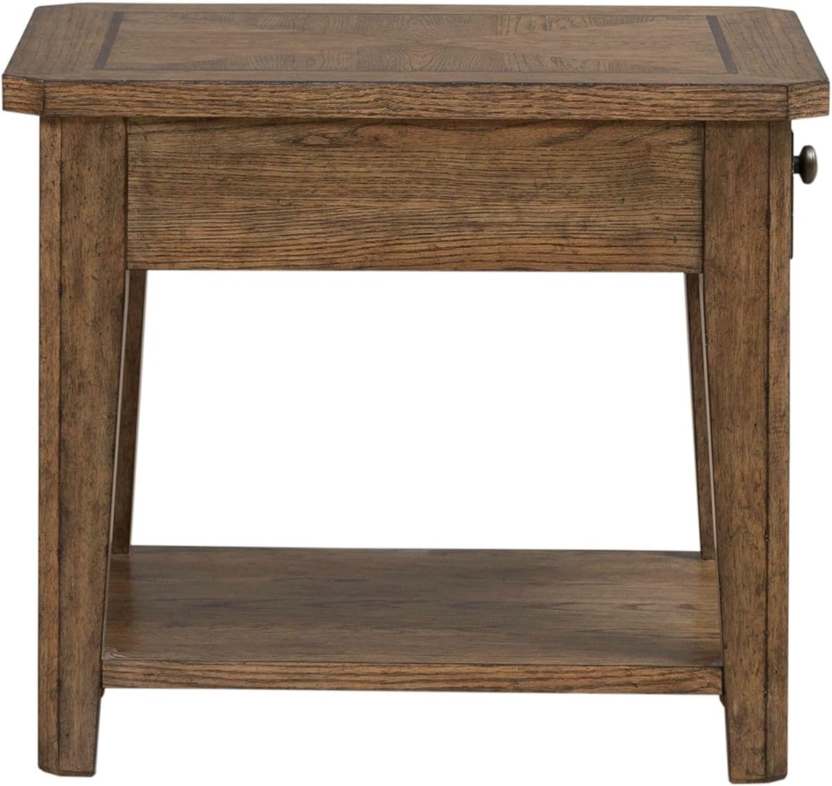 Liberty Furniture Carolina Park End Table for Living Room - Amber Brown Oak