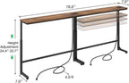 Kitstorack Narrow Sofa Table with Charging Station, 78.8" Behind Couch Table, Adjustable 24.4"-32.7" Height, Modular 2-piece Design for sectionals, entryways, Apartments, and Narrow Living Spaces