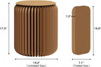 NOONTIDE Folding Stool - 17Inch Home Furniture 660lb Load Capacity Foldable Paper Stool Eco-Friendly Kraft Paper Honeycomb Design,Foldable to 1.2",Brown Modern Minimalist Stool for Living Room(Brown)