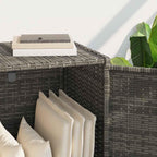Grey Outdoor Storage Cabinet for Patio and Garden with 4 Shelves, Durable PE Rattan Construction, Weather Resistant Design, Ample Space for Cushions and Supplies