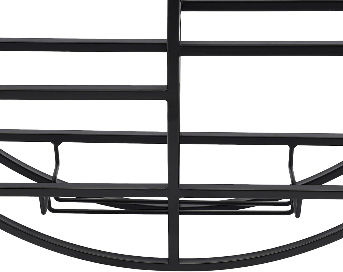 Round Wall Mounted Wine Rack 23.6Inch Metal Wine Display Rack Wine Glass Goblet Holder Bottle Holder for Bar Wine Cellar Kitchen Storage Display (Black)