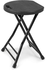 COOZMENT Folding Stool with Handle, Folding Chair,Folding Bar Stool with Non-Slip Feet,Indoor and Outdoor Foldable Stool for Adults(13"×11.5"×18")
