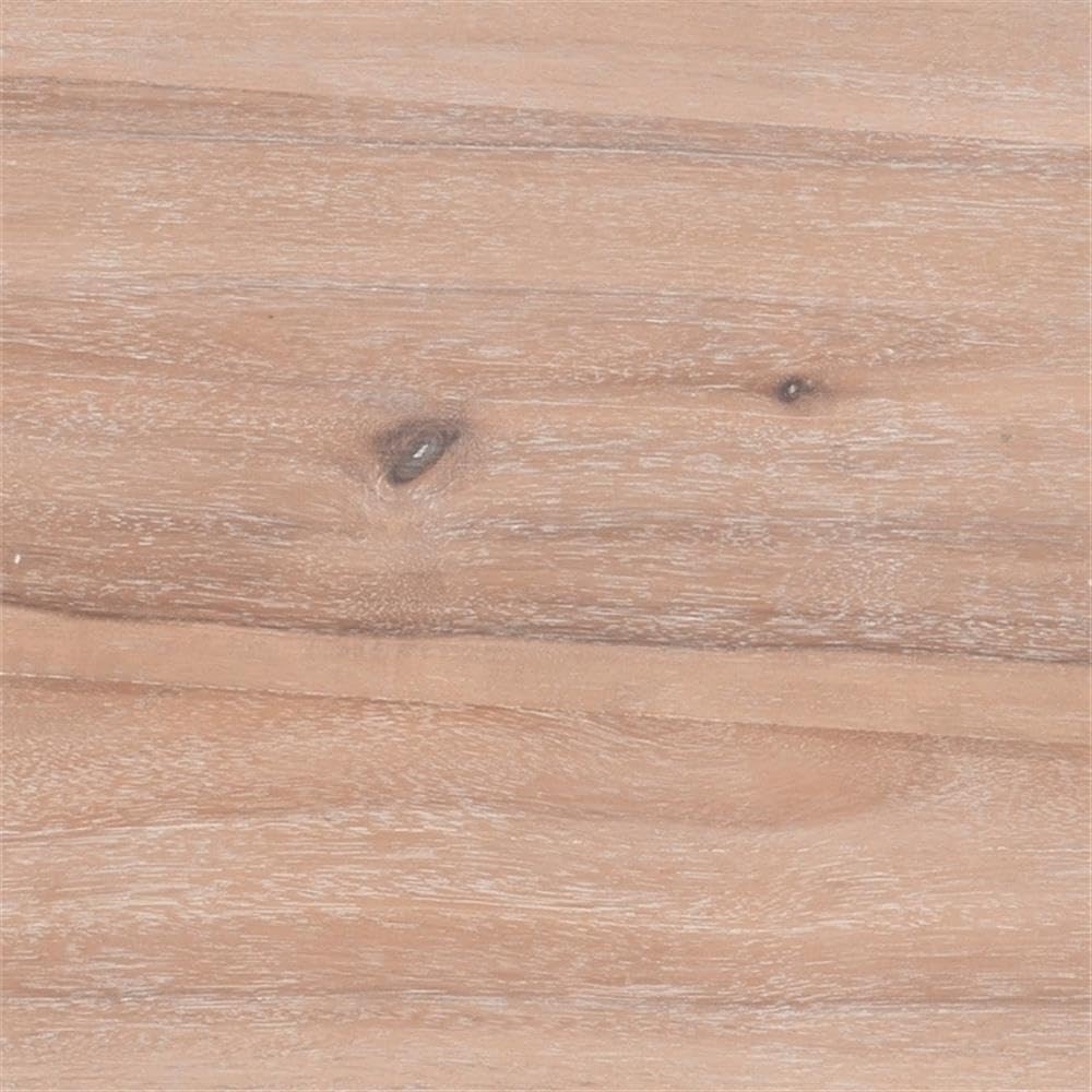 MAKLAINE Round Wood Side Table, 20" D x 24.5" H, Acacia and MDF, Natural Brown Finish, Turned Pedestal Base, Accent Table for Living Room or Bedroom