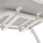 Folding Stool with Back 29.5 inch Tall Foldable Stool with Cushioned Padded Folding Bar Stools Metal Portable Chair Stools for Outdoor Indoor Kitchen Shop Cafe Garden Camping(White)