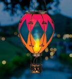 Regal Art & Gift Hot Air Balloon Solar Lantern – Hanging Solar-Powered LED Lights, Waterproof Portable Decorative Outdoor Lamp Made of Metal & Glass for Garden, Patios & Pathway – Diamond (Large)