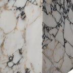 HomeRoots 20" Ivory Marble Square Block End Table