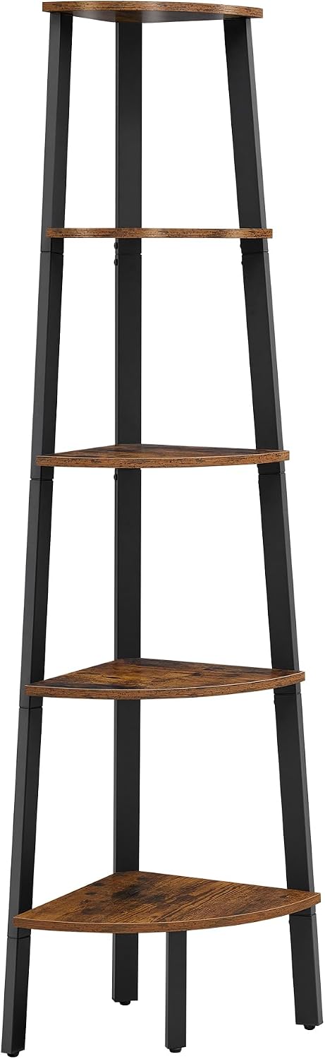 VASAGLE 5-Tier Corner Shelf Stand, Modern Ladder Shelf