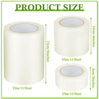 Frienda 3 Pack 2''x115'+4''x115'+6''x115' 6 Mil Greenhouse Plastic Repair Tape Waterproof and UV Resistant Polyethylene Sheeting Tape to Repair Patch