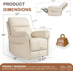 AIRSKY Genuine Leather Recliner Chair for Adults