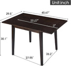 Merax Wooden 29"- 45" Extendable Rectangular Dining Table with Drop Leaf, Fits up to 4, Easy Assemble Espresso