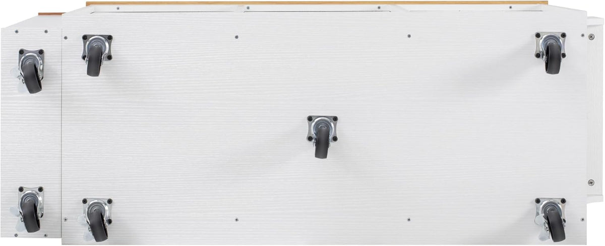 54.1"-85.5" Rolling Kitchen Island with Slide Out Table Grey