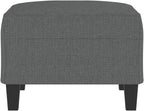 Modern Dark Gray Footstool with Breathable Fabric and Sturdy Plywood Frame, Compact Design for Living Room, Sofa or Recliner