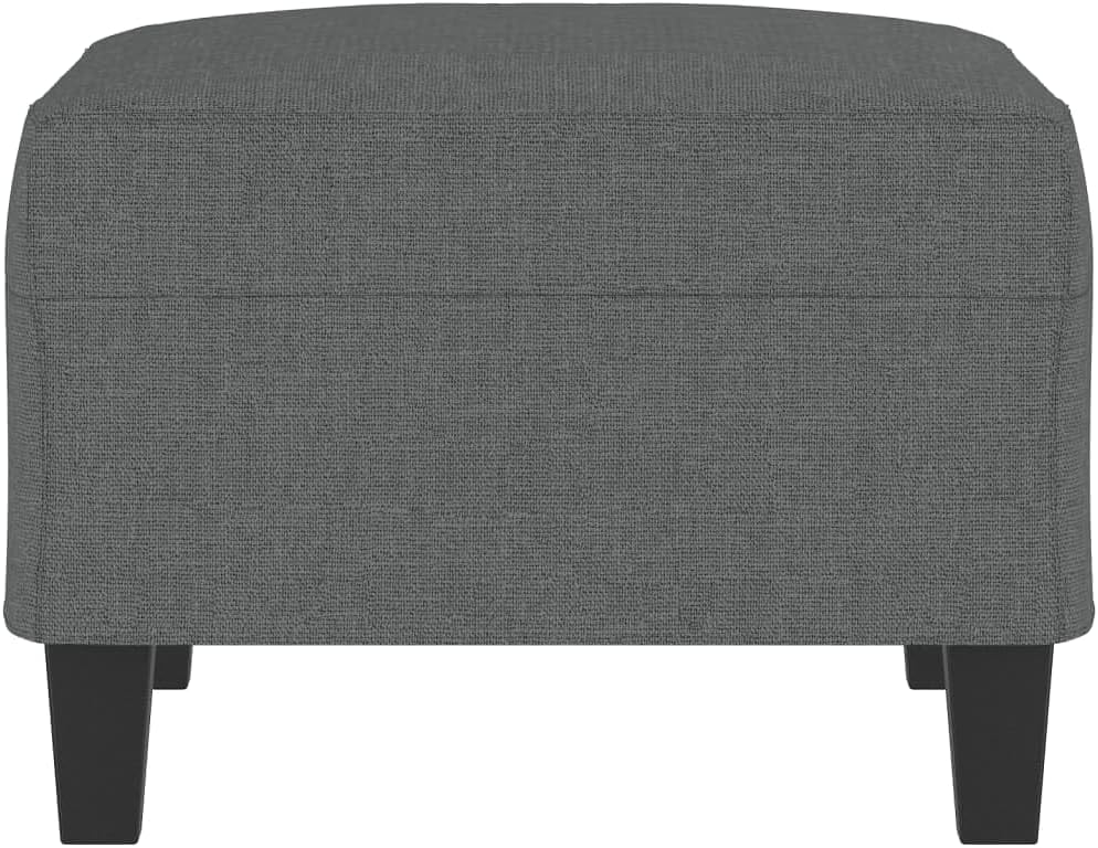 Modern Dark Gray Footstool with Breathable Fabric and Sturdy Plywood Frame, Compact Design for Living Room, Sofa or Recliner