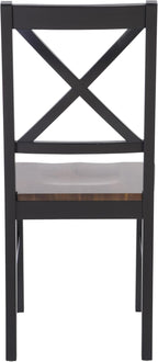 SAFAVIEH Home Collection Akash Farmhouse Black & Walnut Dining Chair Set of 2