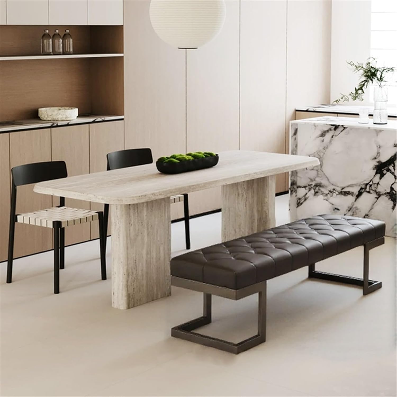 Modern Leather Bed end Stool Bedroom Dressing Room Living Shoe Changing Entryway(XS)