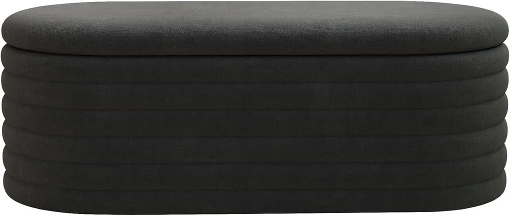 40 inch Upholstered Storage Ottoman Bench,Ready to go,Black