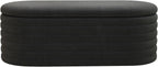 40 inch Upholstered Storage Ottoman Bench,Ready to go,Black