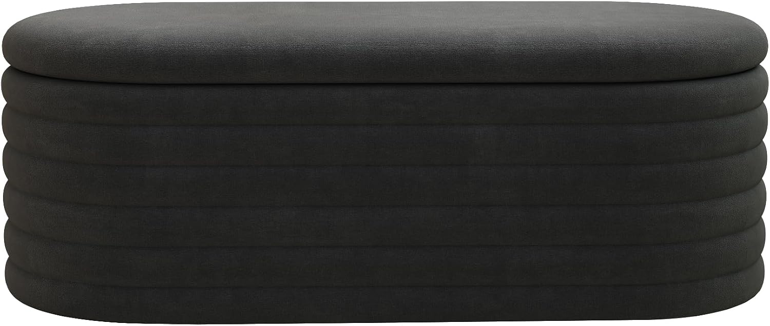 40 inch Upholstered Storage Ottoman Bench,Ready to go,Black