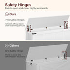 MAHANCRIS 47.2" Storage Chest Extra Large, Wooden Storage Bench with 2 Safety Hinges, Entryway Shoe Bench, 47.2x15.7x19.7 Inch, Easy Assembly, Storage Trunk for Living Room, Bedroom, White SCBW4901
