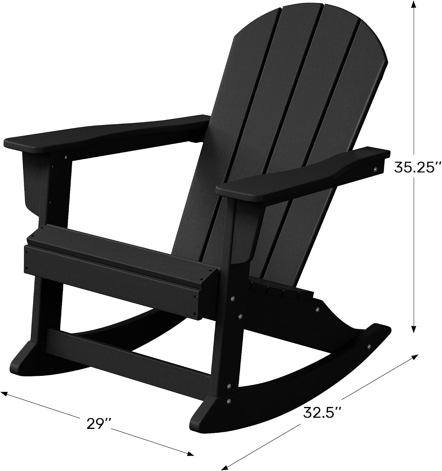 WestinTrends Malibu 2 Piece Set Outdoor/Patio Poly Adirondack Rocking Chairs (2 Seater), Gray