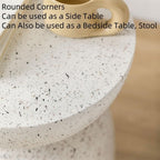 Multi-Functional Simple Sofa Side Table Faux Terrazzo Garden Stool Plant Table Small Coffee Table for Living Room Garden Long Lasting