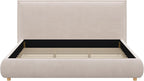 Merax King Size Upholstered Platform Bed Frame and Thick Padded Headboard