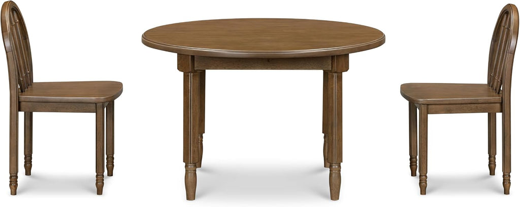 NAMESAKE Liberty Play Table & Spindle Chairs Set in Natural Walnut | Greenguard Gold Certified, Wooden Activity Table & Activity Seat for Children's Playroom, Vintage Inspired Reading Desk