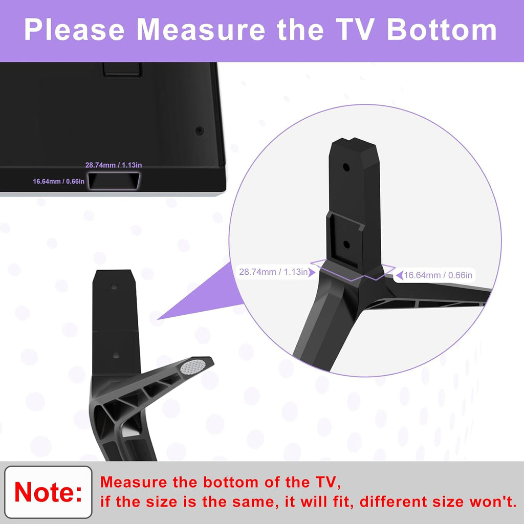 TV Stand Legs Only for Vizio TV Stand V505-H9 V505-G9, Not for Other TV Models, for Vizio 4K Ultra HD (2160P) HDR Smart LED TV Legs with Screws Set & Instructions