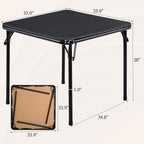 FurnitureR Folding Card Table and Chairs Set of 4, 5-Piece Foldable Dining Table Set, Space Saving Small Table and Chairs for Apartment, Game Room, Indoor Use, No Assembly Required