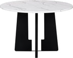 Merax 43 Inch Round Dining Table for 4, Spacious Tabletop Modern Solid and Durable Construction Practical Multi-Purposefor Kitchen Living Room, White+Black