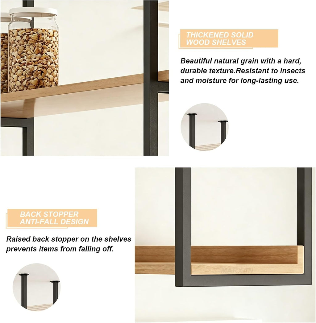 Wine Rack Ceiling Mounted Bottle Shelf Goblet Storage, Solid Wood Wine Storage Shelf Multi-Function Display Rack for Home Bar Restaurant Kitchen