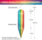 SPRING SONG Rainbow Helix Kinetic Wind Spinner for Yard and Garden Wind Spinner Outdoor Stainless Steel Long Hanging Rainbow Decor 3D Garden Art Wind Sculpture Spinners Kinetic Art Spinner
