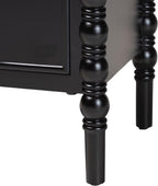 Baxton Studio Malinda Classic Black Wood 2-Drawer End Table with Spindle Legs