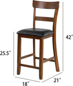 ERGOMASTER Dining Chairs Set of 4, Farmhouse 25.5" Bar Chairs, Rubber Wood Barstools with Backs, Upholstered Counter Height Bar Stools