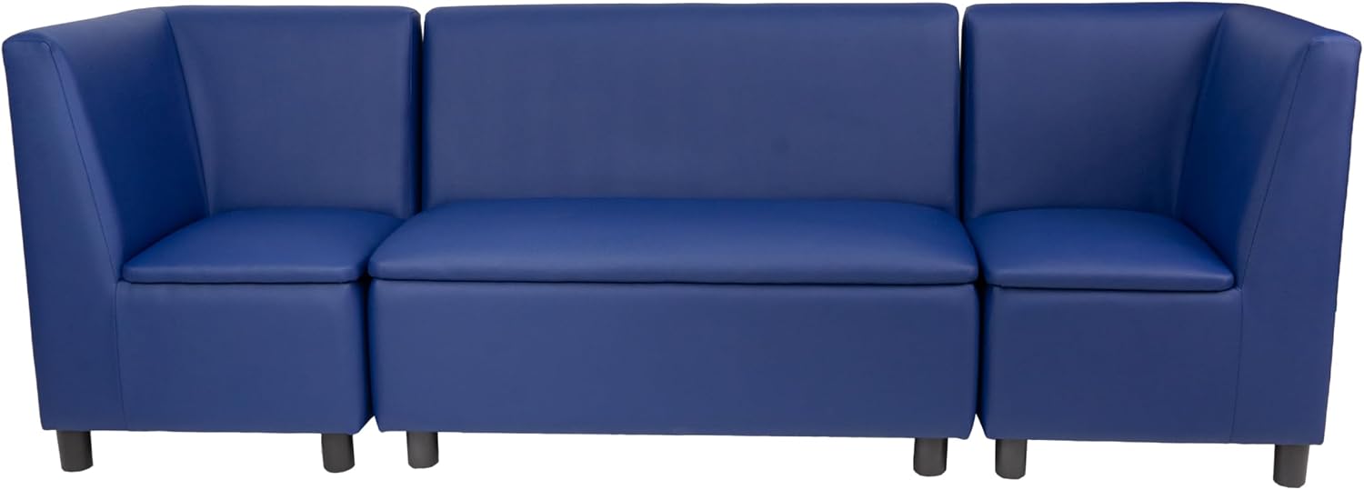 FDP Kid Comfort Collective Modular Corner Chairs with Sofa, 3-Piece Set - Navy