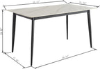 Sintered Stone Dining Table, Faux Marble Dining Table for 4-6 People, 55" Rectangular White Kitchen Table with Porcelain Table Top and Metal Legs for Living Room(1 Table Only)
