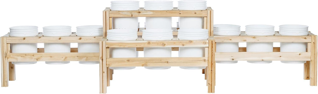 Greenes Fence Two-Tiers Fifteen Bucket Elevated Cedar Wood Garden Frame, 125 in. x 43 in. x 30 in. - Made in USA with North American Cedar