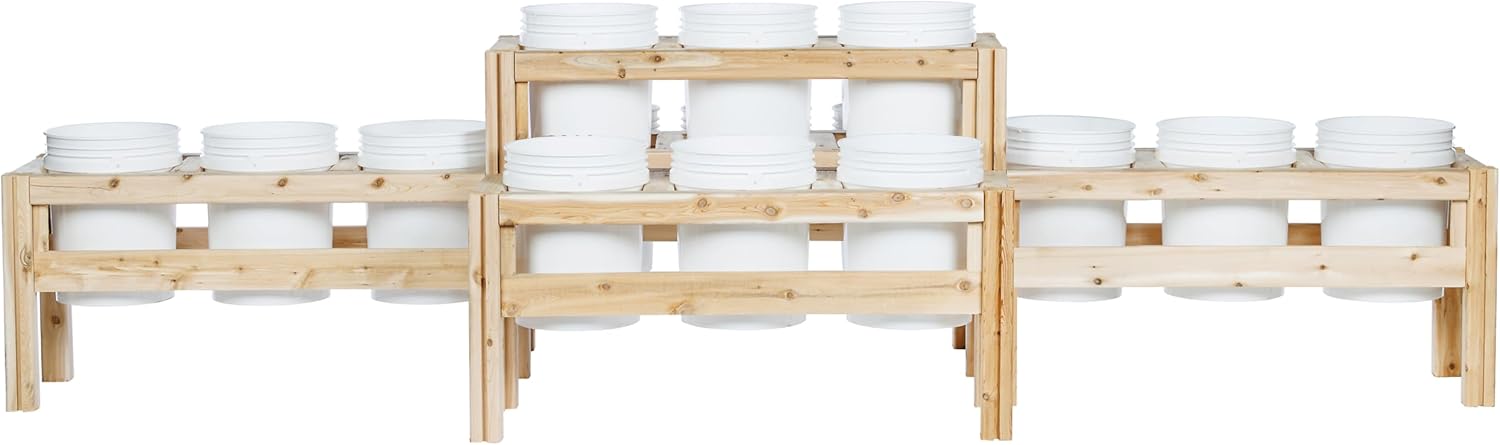 Greenes Fence Two-Tiers Fifteen Bucket Elevated Cedar Wood Garden Frame, 125 in. x 43 in. x 30 in. - Made in USA with North American Cedar