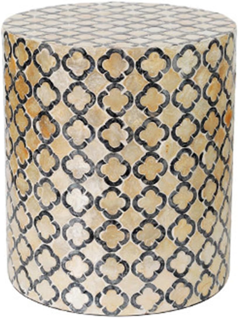 Bedside/Sofa Side Table – Shell-Style Accent Table (Suitable for Living Room, Balcony, or as a Coffee Table/Drum Stool)