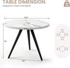 34.6" Round Dining Table for 4 People, Modern Kitchen Coffee Table White | Space-saving MDF Top, Tapered Legs & Thickened Edge, Sturdy & Seamless, Small Table Great for Dining Room, Office, Apartment