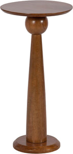 Kate and Laurel Jakob Modern Wooden Round Side Table; 12 x 24; Walnut Brown; Circle Pedestal Table for Use as Bedroom Nightstand; Indoor Plant Stand; or Decorative Living Room Table