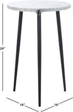 SAFAVIEH Home Collection - Hesse Side Table, Round Grey Marble Top with Black Metal Legs, Fully Assembled (ACC3732A)