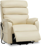 DYNOX Power Lift Recliner Chair for Elderly, Dual Motor Lay Flat Lift Chair with Heat & Massage, 350 LBS Capacity(9188,Faux Leather,Cream)