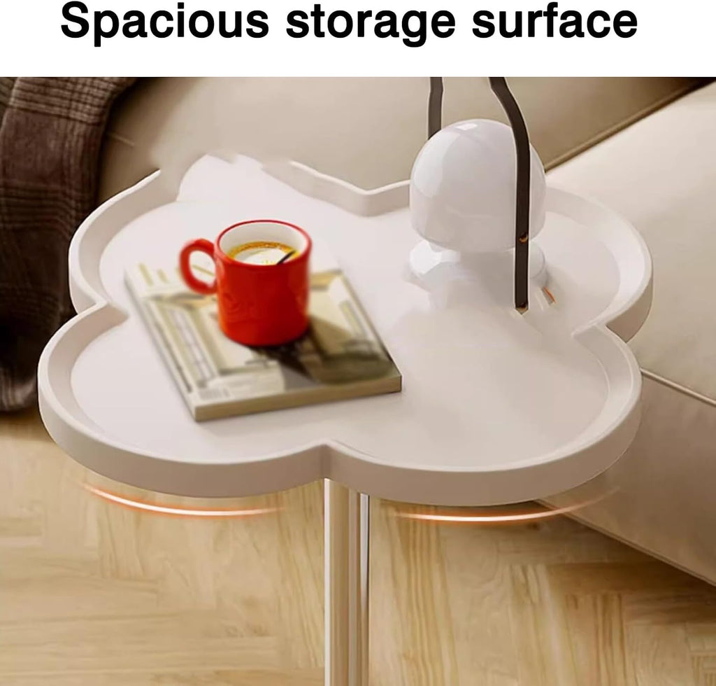 Bedside Table; Glass Coffee Table/Side Table with Stainless Steel Base—Suitable for Living Room or Balcony