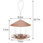 Hanizi Bird Feeder Outdoor Hanging for Wild Bird Seed, Brown