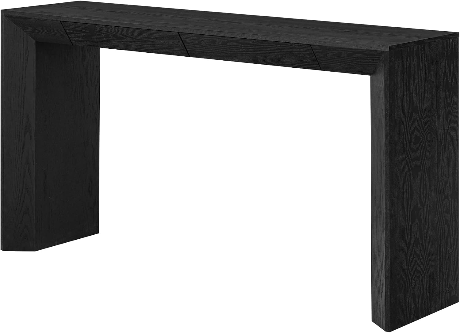 LKTART 60" Modern Farmhouse Console Table with 2 Drawers, Sofa Table Behind Sofa, Wooden Entryway Table for Living Room, Entryway & Foye,Black