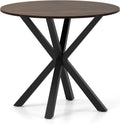Tangkula 36" Round Dining Table, Mid-Century Modern Kitchen Table with Rubber Wood Legs, Vintage Table with Pedestal Base & Adjustable Foot Pads, Side Table for Home, Office, Bar (Rustic Brown+Black)