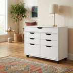 Furnifact White Storage Cabinet, Contemporary Pantry Organizer, Durable Composite Wood Finish, Space-Saving Design for Kitchen, Utility Room, Home Storage