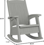 Suncast Outdoor Patio Rocking Chair with Under-Seat Storage, Stylish Faux Wood Outdoor Rocker for Patios, Dove Gray, Made in the USA