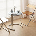 Stylish C-Shaped Sofa Side Table: The Perfect Blend of Function and Design(Color:Brown)